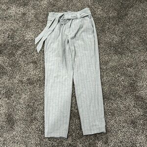 Express grey paper bag dress pants
